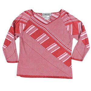 Carlisle 100% Silk Womens Geometric Knit Top Sz Medium